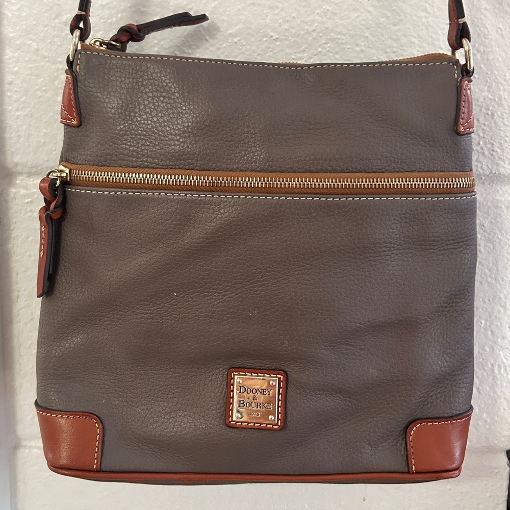 Dooney & Bourke Pebble Taupe Leather Crossbody